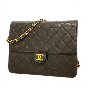 Chanel Matelassé Chain Shoulder Bag, Lambskin, Black, Women's